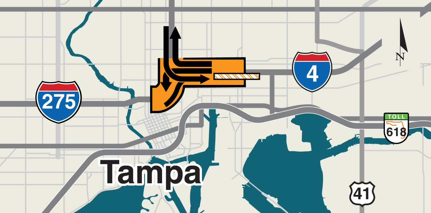 Downtown Tampa Interchange map